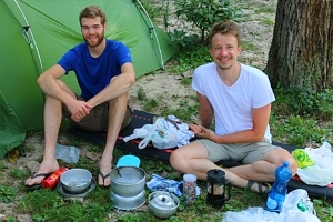 My neighbours in the Venice campsite, who cycled from Fuessen, Germany, via the famous Via Claudia Augusta mountain road